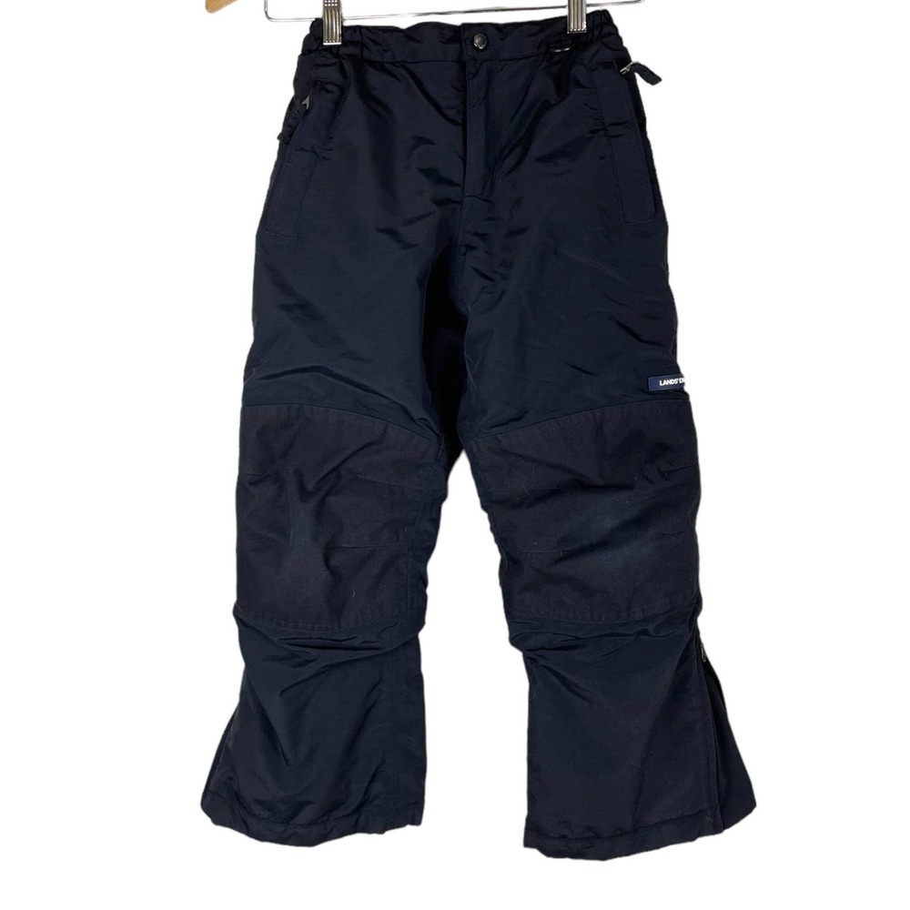 LANDS' END size 8 Black Insulated Snowpants Snow Pants child boy girl